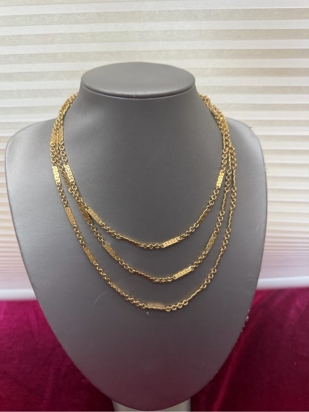 Vintage Monet Gold Tone Long Chain Necklace